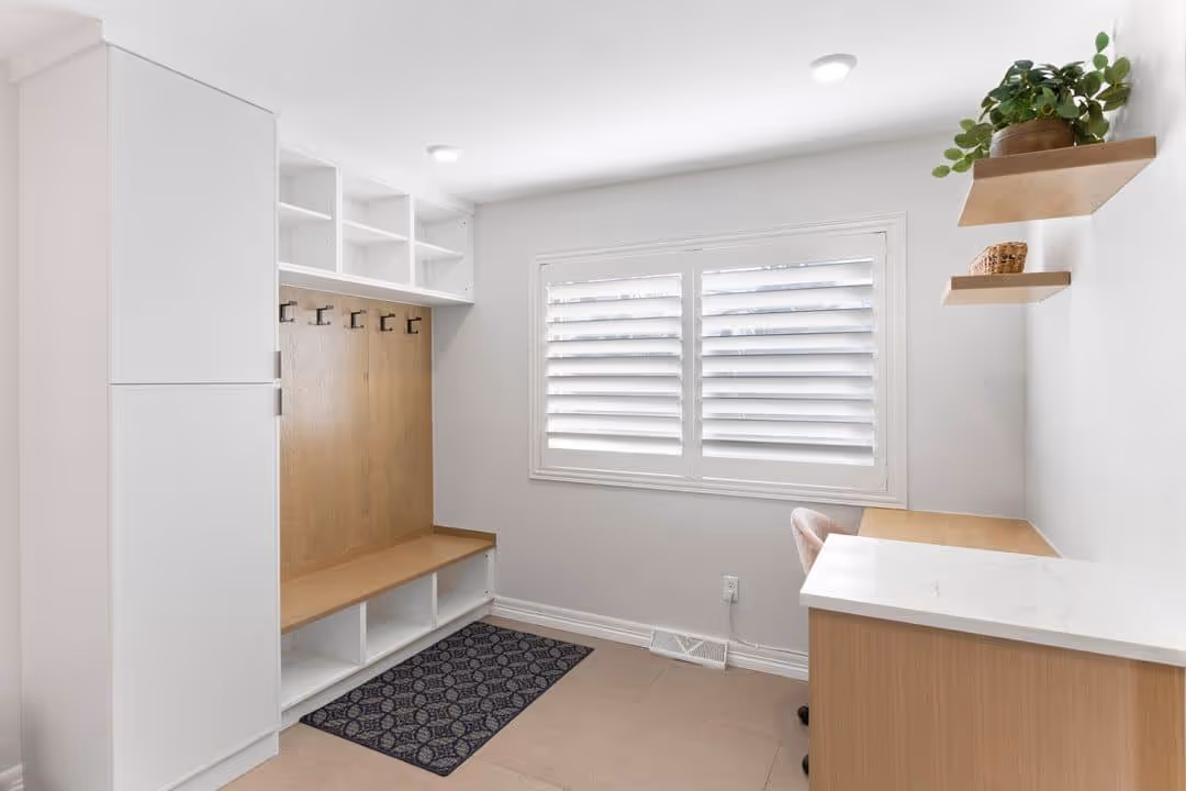 Bathroom with a combination tub and shower