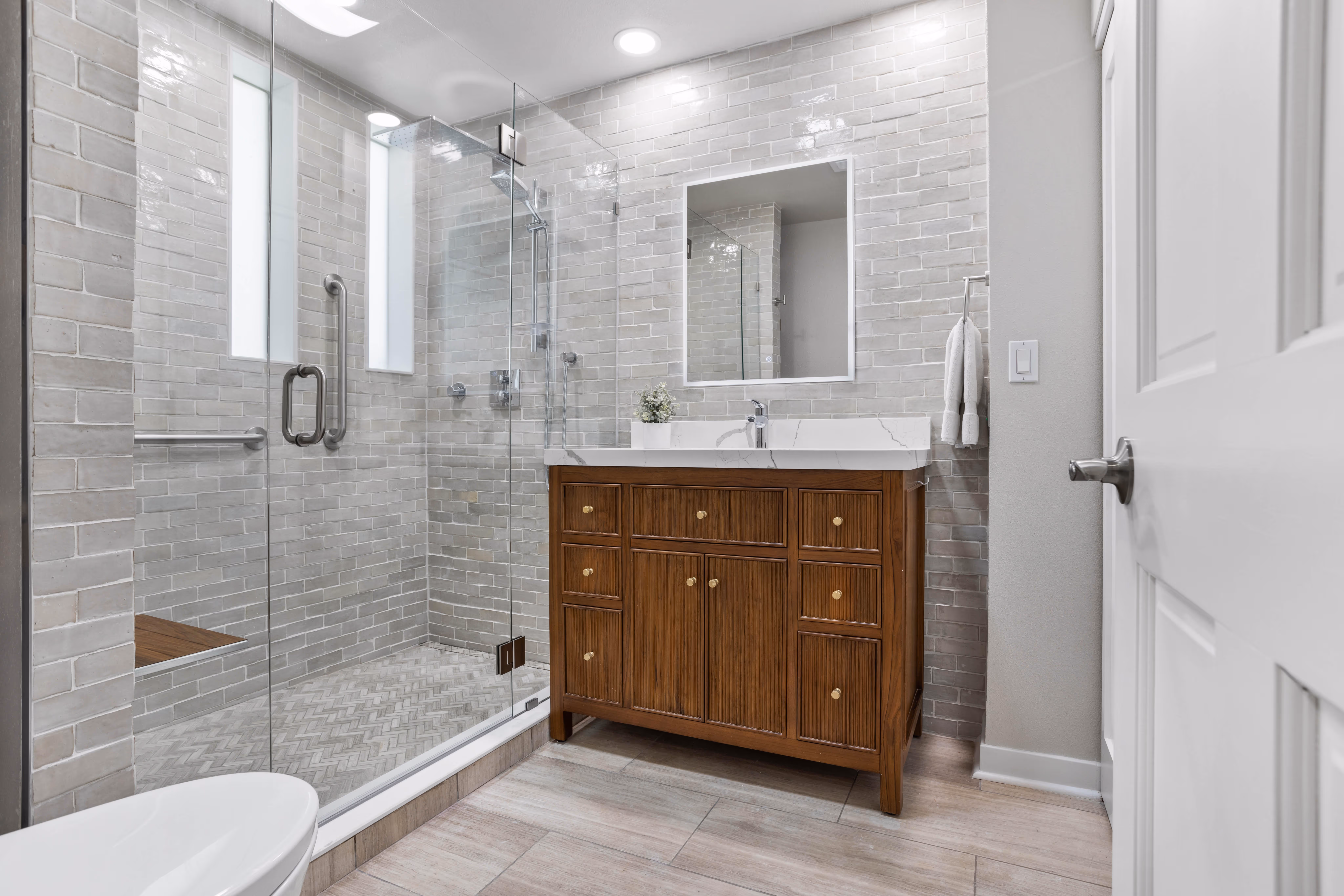 Elegant bathroom remodel with freestanding tub