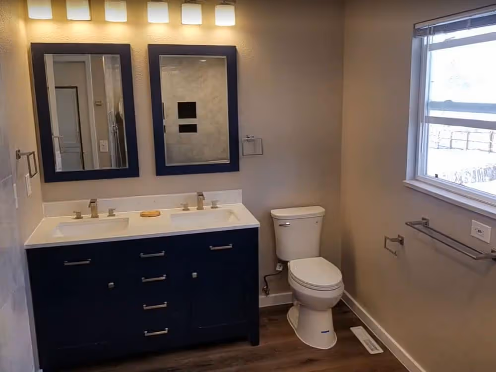 Basement bar area with a countertop